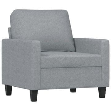 Vidaxl Fotelj svetlo siv 60 cm blago