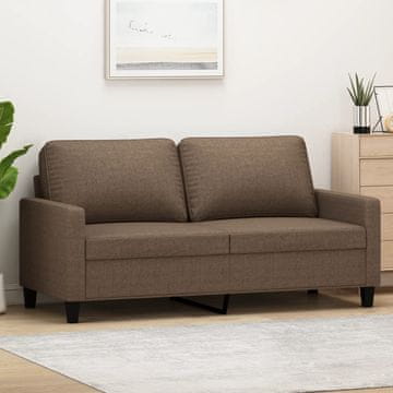 Vidaxl vidaXL Dvosed, rjav, 140 cm, oblazinjen s tkanino