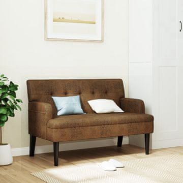 Vidaxl vidaXL Klop z naslonjalom rjava 112x65,5x75 cm umetna semiš