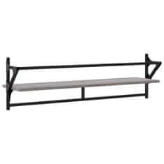 Vidaxl Stenske police s prečkami 2 kosa siva sonoma 100x25x30 cm