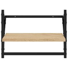 Vidaxl Stenske police s prečkami 2 kosa sonoma hrast 40x25x30 cm