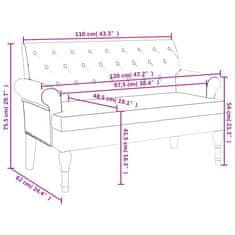 Vidaxl Klop z naslonom temno zelena 120x62x75,5 cm blago