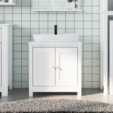 Vidaxl vidaXL BERG omarica za umivalnik bela 60x34x59 cm borovina