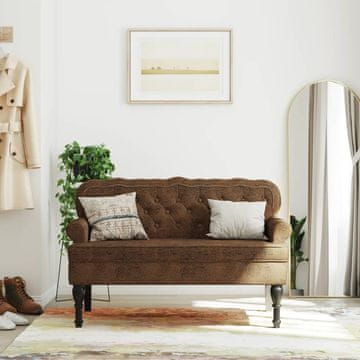 Vidaxl vidaXL Klop z naslonjalom rjava 119,5x64,5x75 cm umetna semiš