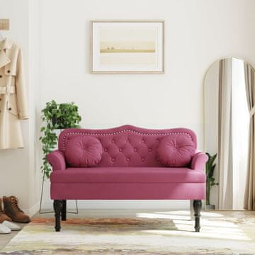 Vidaxl vidaXL Klop z blazinami vinsko rdeča 120,5x65x75 cm žamet