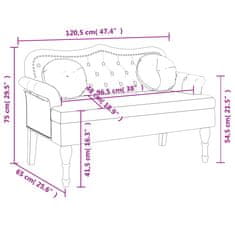 Vidaxl vidaXL Klop z blazinami črna 120,5x65x75 cm žamet