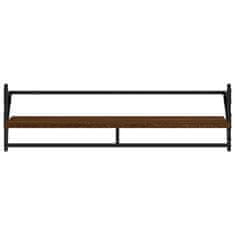 Vidaxl Stenske police s prečkami 2 kosa rjavi hrast 100x25x30 cm