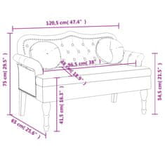 Vidaxl vidaXL Klop z blazinami kremne barve 120,5 x 65 x 75 cm žamet