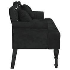 Vidaxl vidaXL Klop z blazinami črna 120,5x65x75 cm žamet