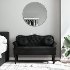 Vidaxl vidaXL Klop z blazinami črna 120,5x65x75 cm žamet