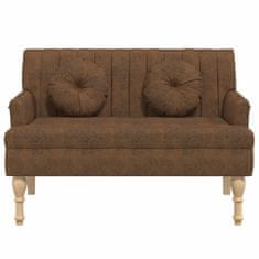 Vidaxl Klop z naslonom rjava 113x64,5x75,5 cm umetno semiš usnje