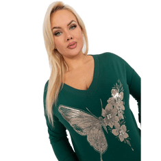 RELEVANCE Ženska bluza z izrezom plus size ASTA temno zelena RV-BZ-9189.38_403969 Univerzalni