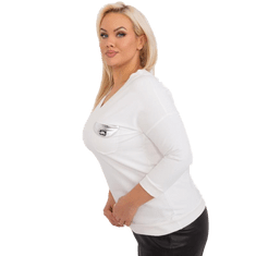 RELEVANCE Ženska bluza z izrezom plus size MELANIE ecru RV-BZ-9075.28P_404457 Univerzalni