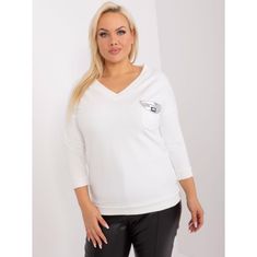 RELEVANCE Ženska bluza z izrezom plus size MELANIE ecru RV-BZ-9075.28P_404457 Univerzalni