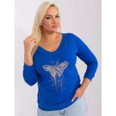 RELEVANCE Ženska bluza 3/4 rokav plus size CHASEN kobaltno modra RV-BZ-9015.41X_404476 Univerzalni