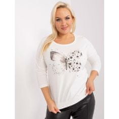 RELEVANCE Bluza plus size za vsakodnevno nošenje z detajli metuljev DOBIA ecru RV-BZ-9188.96_403985 Univerzalni