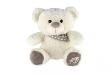 Teddies Medved/medvedka, ki sedi s šalom, plišasta 35cm bela