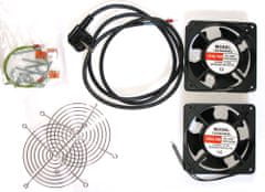 XtendLan Prezračevanje za stenske omare, 2 ventilatorja, napajalni kabel, povezovalni material