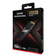 Lexar SSD NM800PRO PCle Gen4 M.2 NVMe - 512 GB (branje/pisanje: 7450/3500 MB/s) - Hladilnik, črn