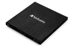 Verbatim Zunanji zapisovalnik Blu-ray Slimline Ultra HD 4K USB 3.1 Gen 1 (USB-C)
