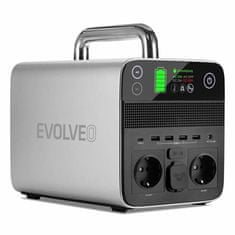 Evolveo PowerCharge 500, polnilna postaja, 20 Ah, 512 Wh, 2× 230 V vtičnica, 1× 12 V vtičnica, 4× USB-A, 1× USB-C