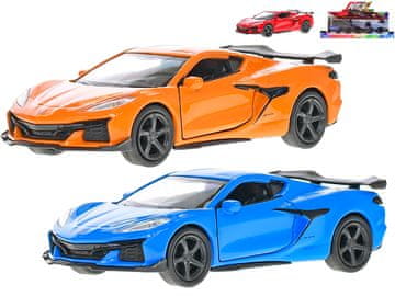 Welly Corvette 2023 Z06 12 cm 1:36 - mešanica barv (modra, rdeča, oranžna)