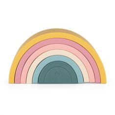 Petite&Mars PETITE&amp;MARS Zložljiva silikonska igrača Rainbow Intense Ochre 12m+