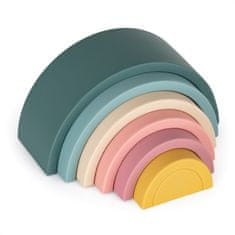 Petite&Mars PETITE&amp;MARS Zložljiva silikonska igrača Rainbow Misty Green 12m+