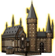 Ravensburger Svetleča 3D sestavljanka Night Edition Harry Potter: Grad Bradavičarka - Velika dvorana 643 kosov