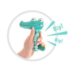 AKUKU Baby žvižgajoča plišasta igrača z ropotuljico Krokodil