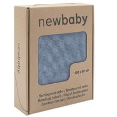 NEW BABY Bambusova pletena odeja 100x80 cm modra