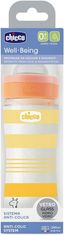 Chicco Steklenička za dojenčke steklo Well-being silikon 240 ml uni