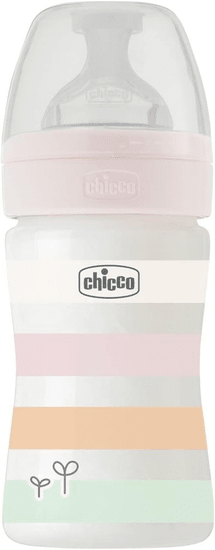 Chicco Otroška steklenička Well-being silikonska 150 ml deklica