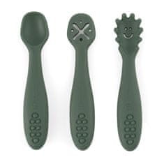 Petite&Mars PETITE&amp;MARS Komplet 3 silikonskih žlic za trening Take&amp;Match Misty Green 6m+