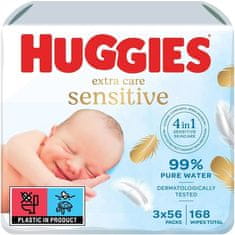 Huggies HUGGIES Extra Care Triplo Vlažni robčki 56x3 kosov