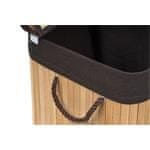 G21 105 l košara za perilo z razdelilnikom, bambus z rjavo košaro
