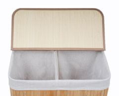 G21 105 l košara za perilo z razdelilnikom, bambus z belo košaro