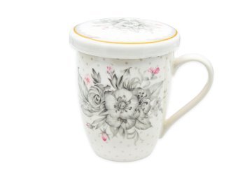 Bella Fiore Porcelanski vrč s sitom in pokrovom 340ml FLOWER