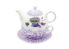 Bella Fiore Porcelanski čajnik 450ml + vrč 350ml LEVANDULE