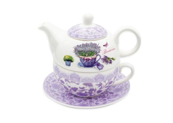 Bella Fiore Porcelanski čajnik 450ml + vrč 350ml LEVANDULE