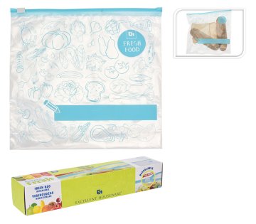 Excellent Houseware Vrečka z zadrgo 3l (10 kosov) s potiskom