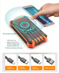 BOT  Solarna banka SP5 1 panel 30000mAh s kabli, modra