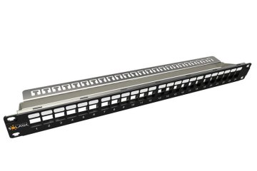 Solarix Paketna plošča modularna nemontirana, 24 priključkov, črna, 1U
