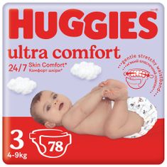 Huggies HUGGIES plenice za enkratno uporabo Ultra Comfort Mega 3 (4-9 kg) 78 kosov
