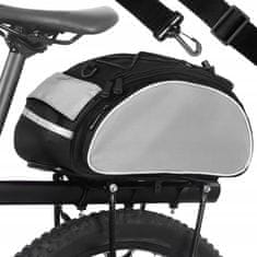 Northix Črna kolesarska torba z refleksom - 13 l 