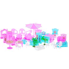 Aga Dollhouse - 4 nadstropja s pohištvom Pink