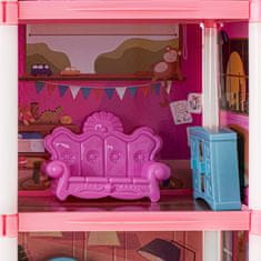 Aga Dollhouse - 4 nadstropja s pohištvom Pink