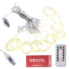 Ikonka Aga LED Svetlobna zavesa 3x3m 300 LED Topla bela