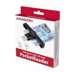 AXAGON CRE-SMPA, USB-A PocketReader čitalnik kontaktnih kartic Pametna kartica, (eCitizen, odjemalec eID)