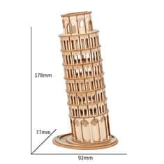 Robotime Poševni stolp PISA, Lesena 3D sestavljanka, (TG304)